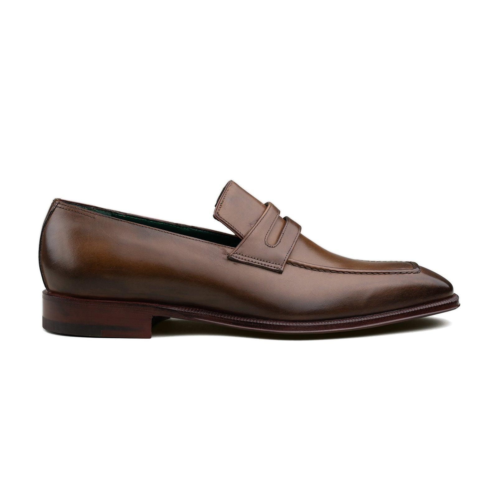 Chiseled Toe Penny Loafer - Tobacco Calf