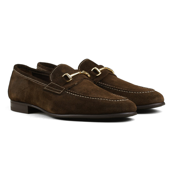 Blake Bit Loafer - Dark Brown Suede