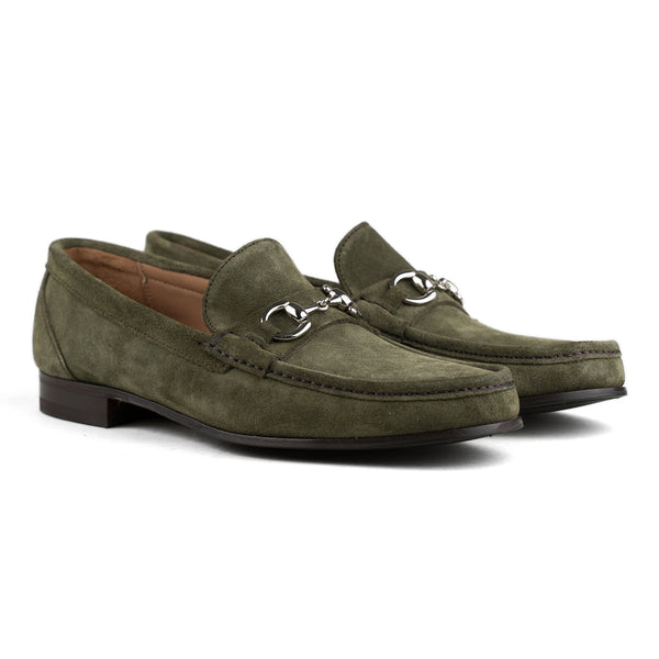 Bologna Bit Loafer - Green Suede