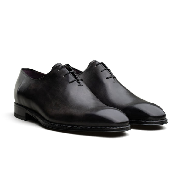 3 Eyelet Wholecut Oxford - Greyish Black Calf