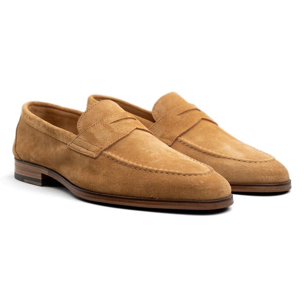 Unlined Penny Loafer - Golden Brown Suede