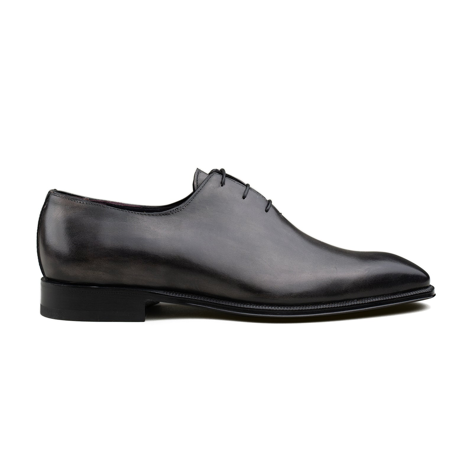 3 Eyelet Wholecut Oxford - Greyish Black Calf