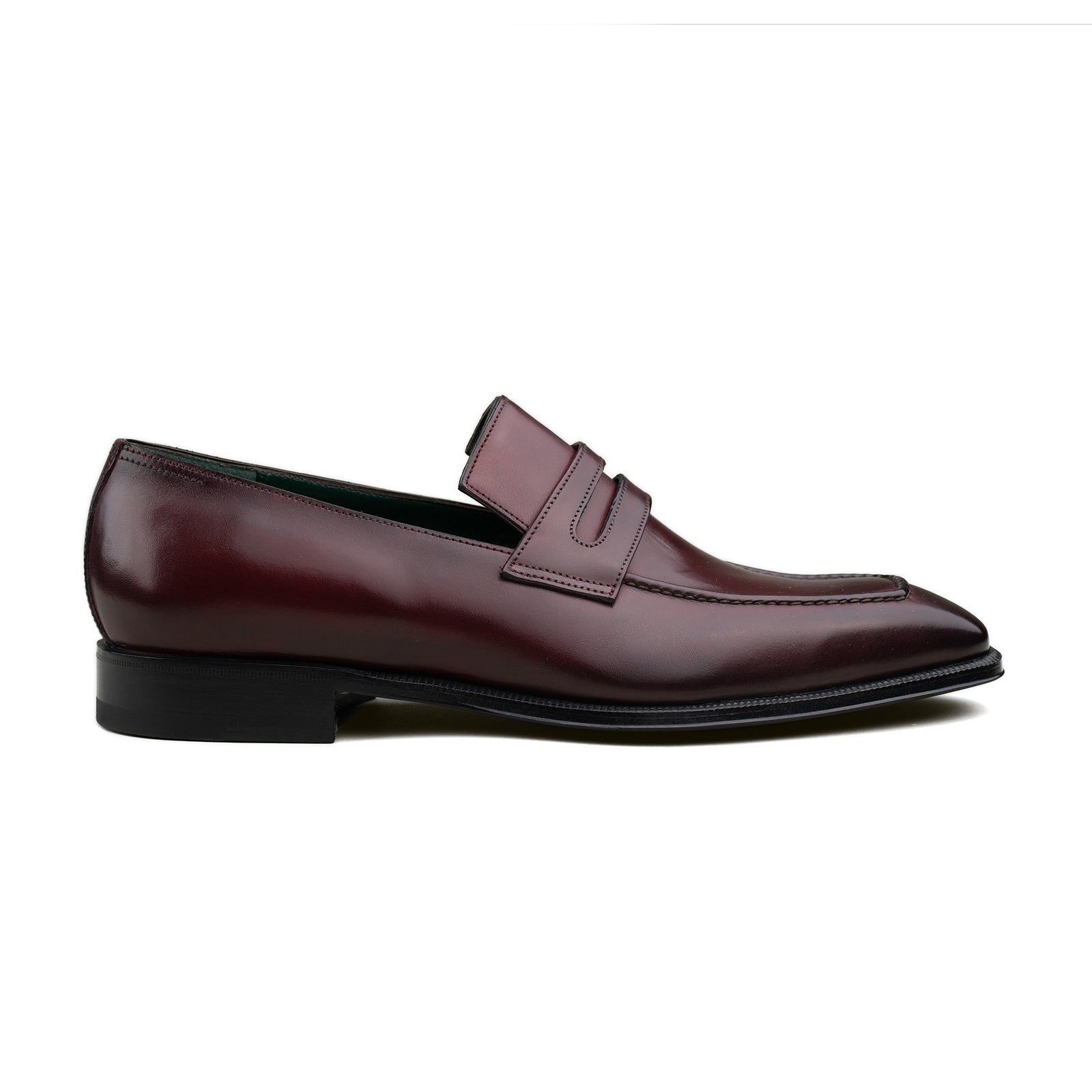 Chiseled Toe Penny Loafer - Burgundy Calf