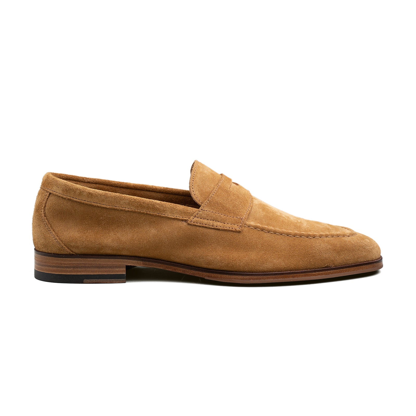 Unlined Penny Loafer - Golden Brown Suede