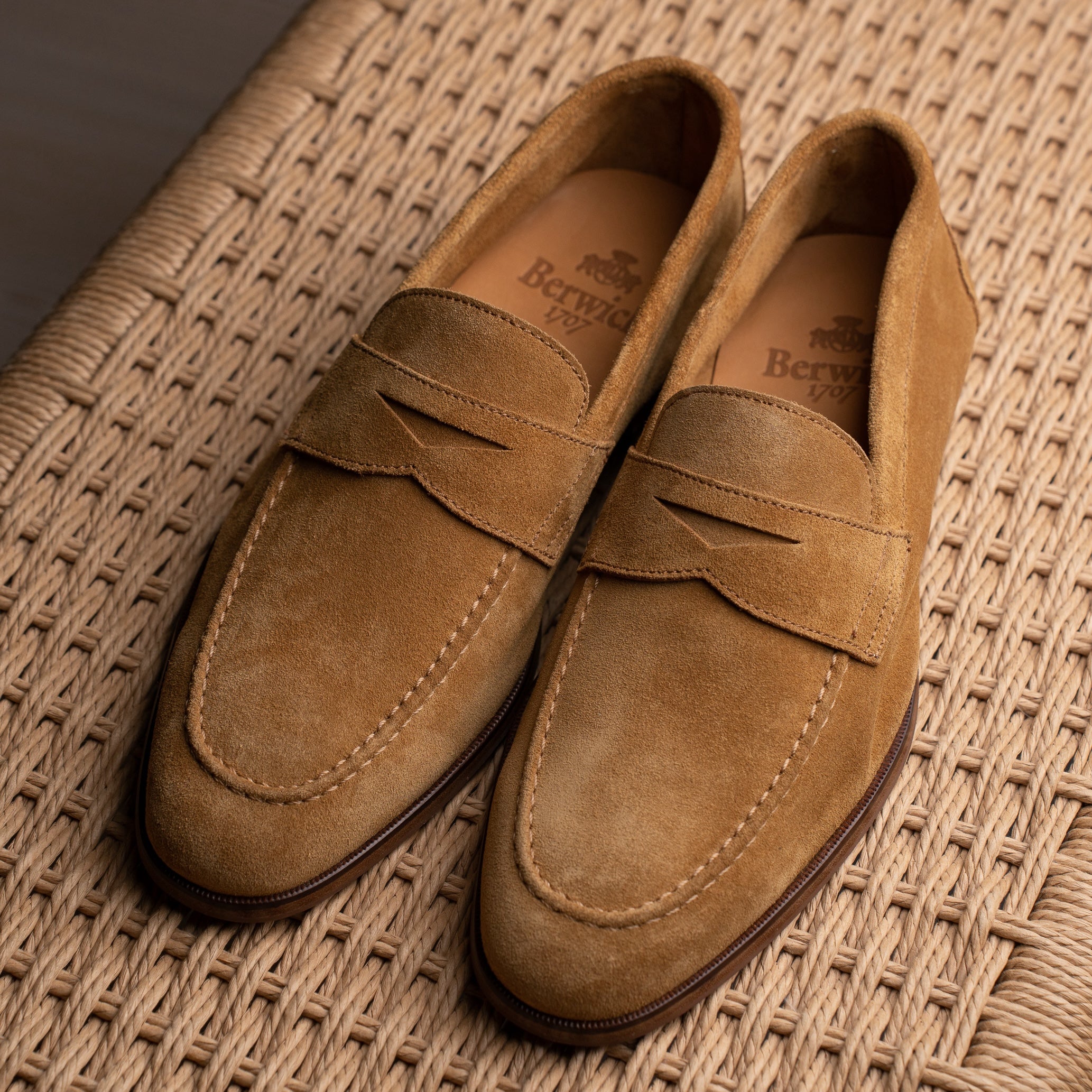 Unlined Penny Loafer - Golden Brown Suede