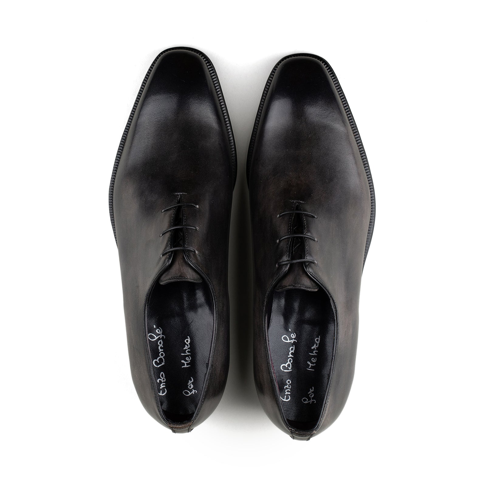 3 Eyelet Wholecut Oxford - Greyish Black Calf