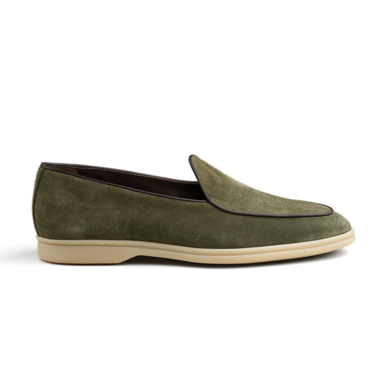 Belgian Loafer w/ Rubber Sole - Green Suede