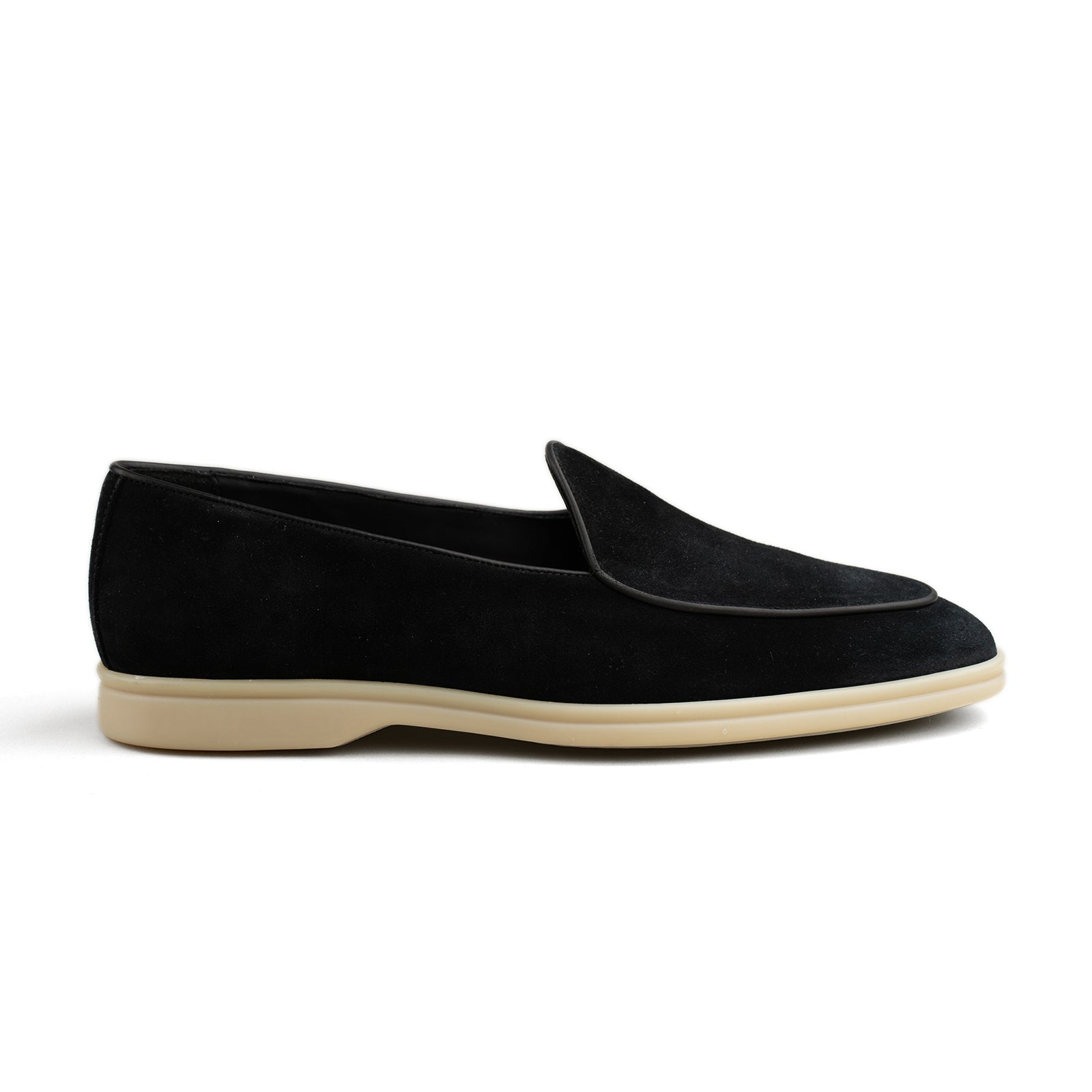 Belgian Loafer w/ Rubber Sole - Black Suede