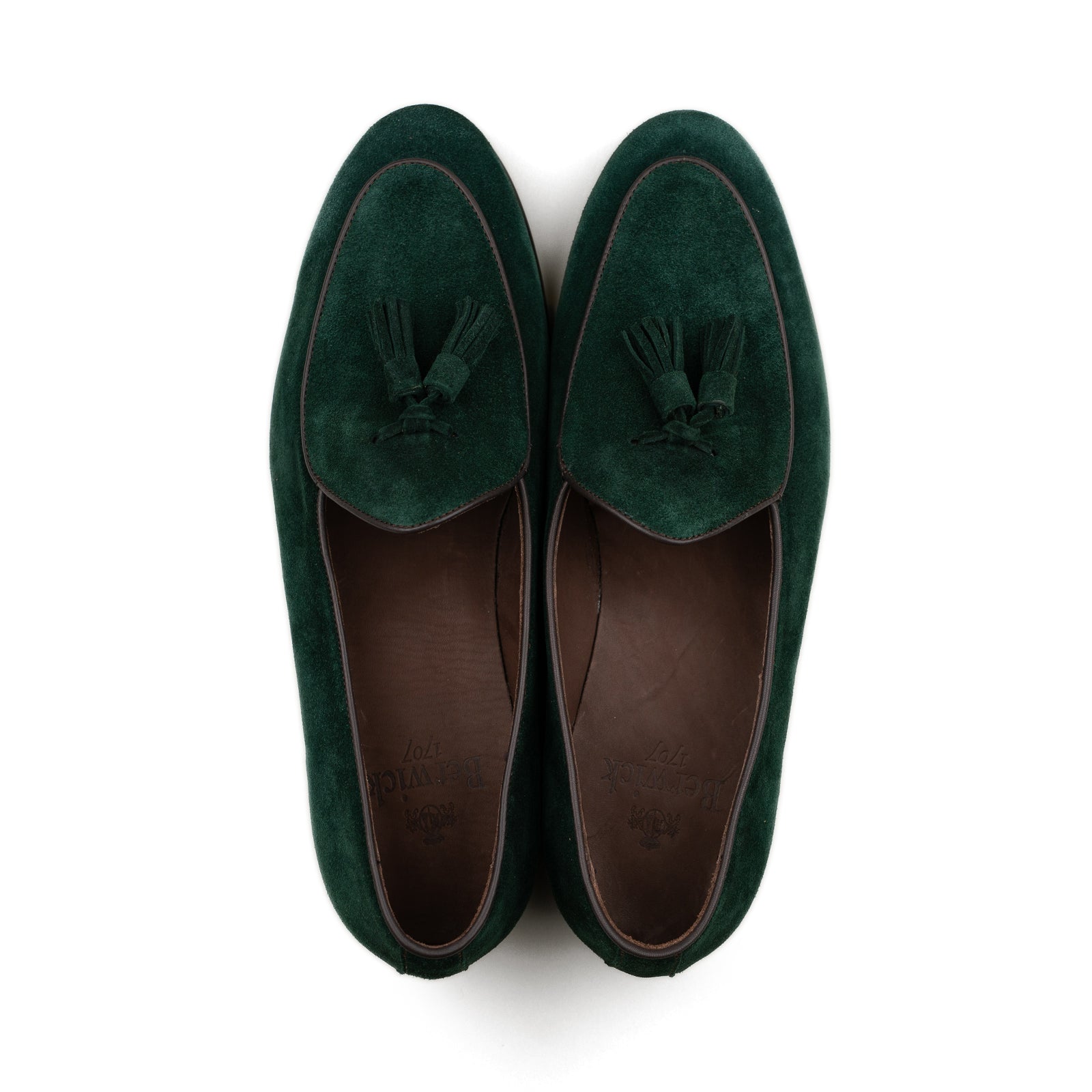 Belgian Tassel Loafer - Emerald Green Suede