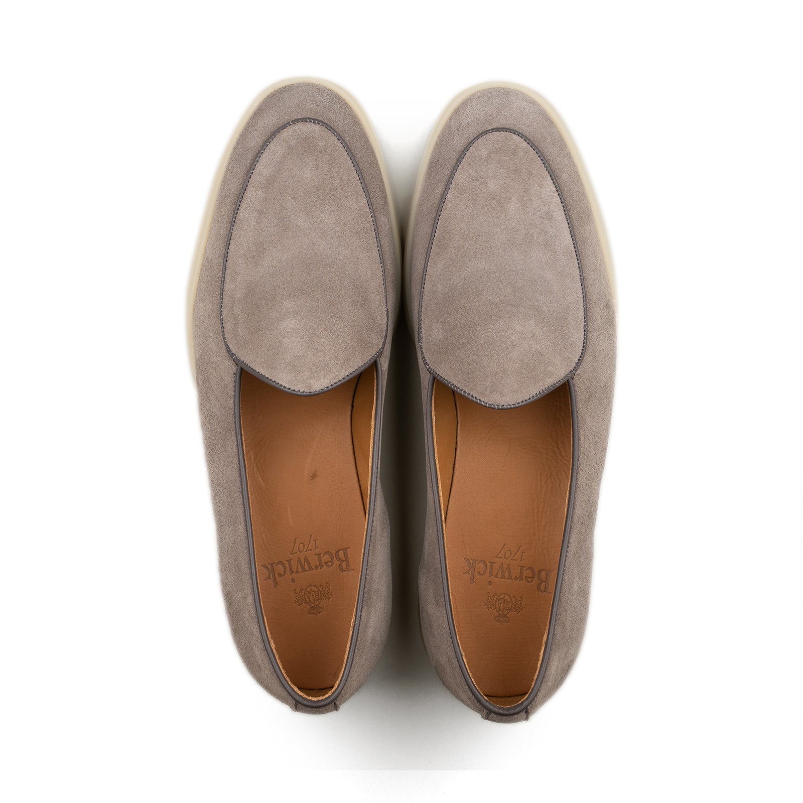 Belgian Loafer w/ Rubber Sole - Taupe Grey Suede