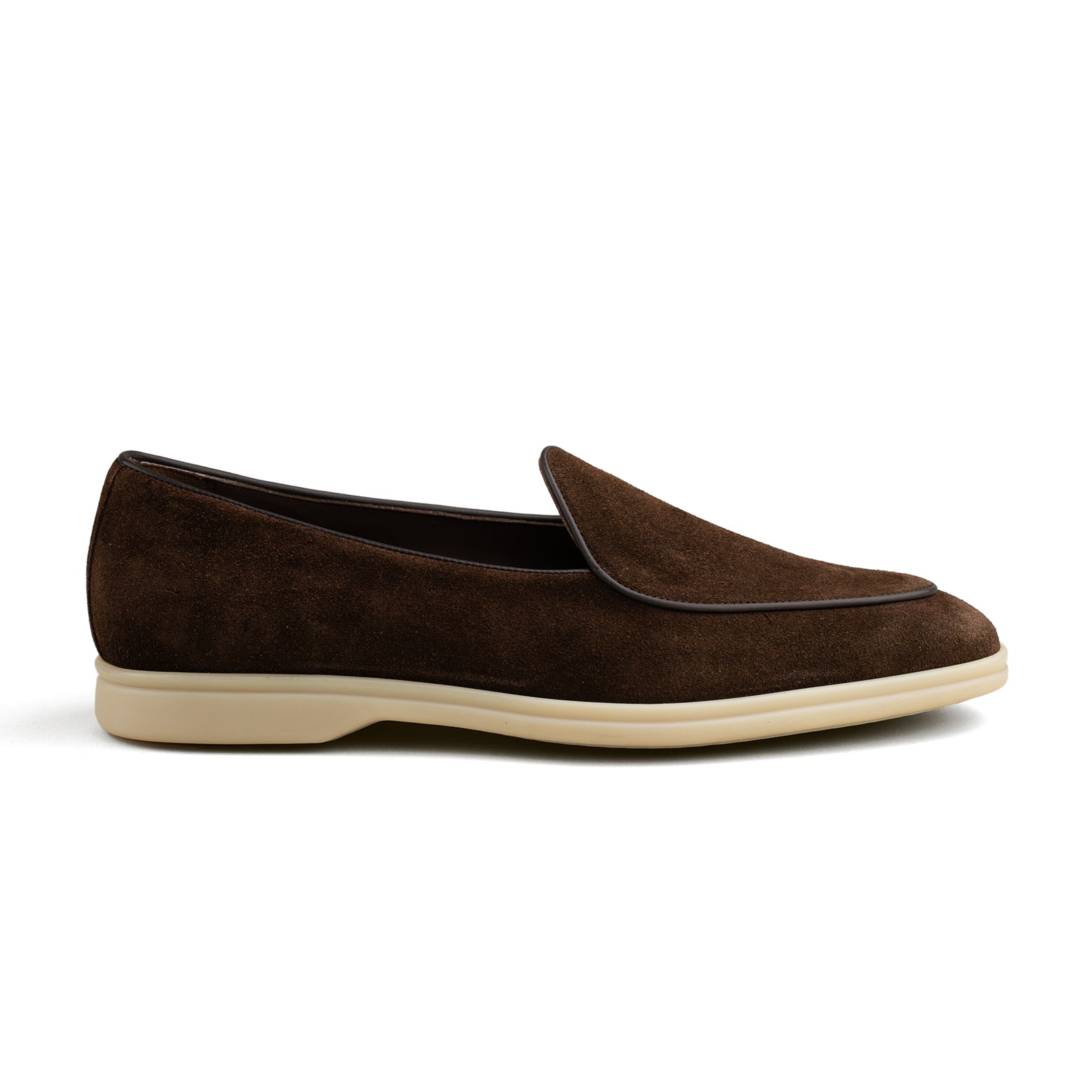 Belgian Loafer w/ Rubber Sole - Dark Brown Suede
