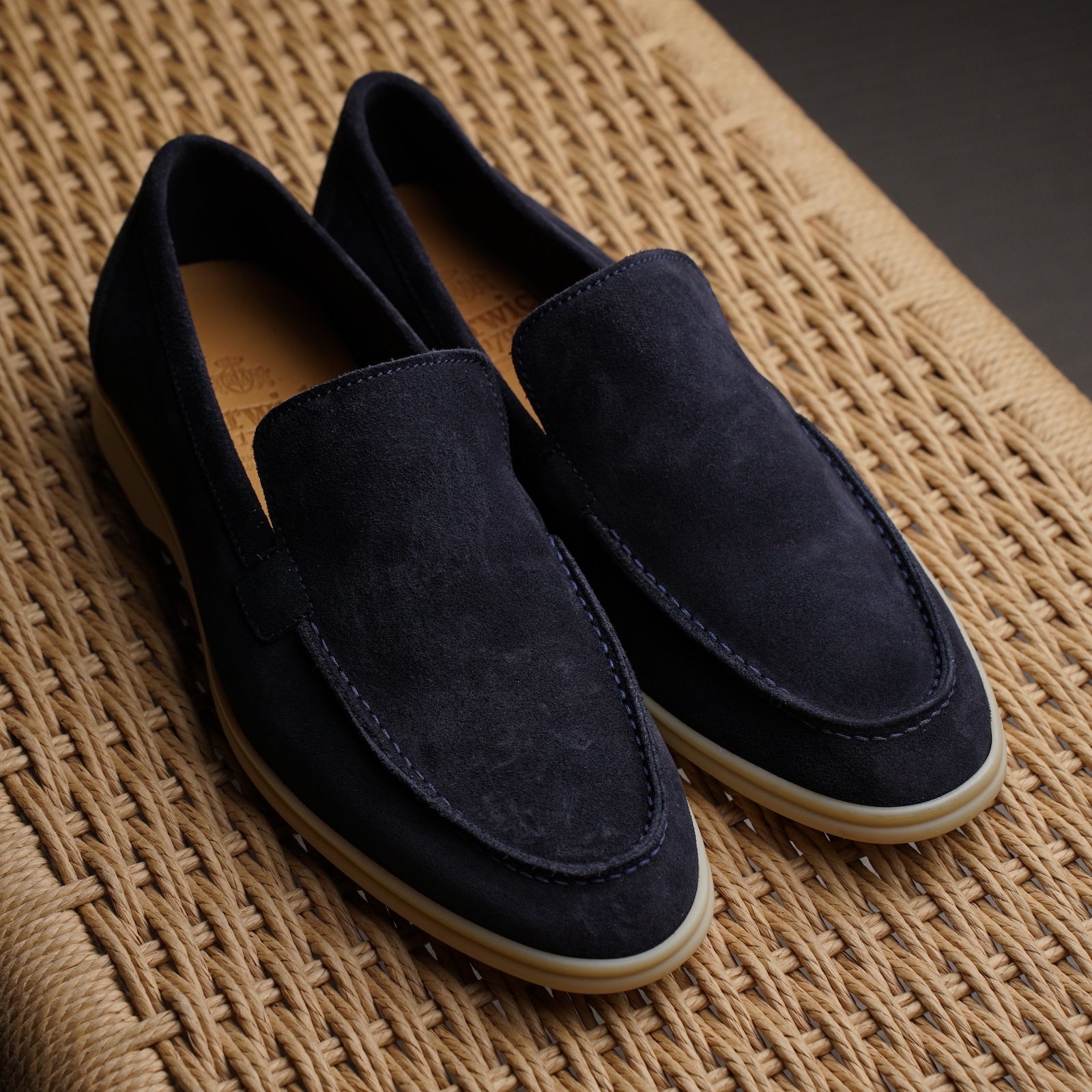 Berwick Palma Flex Venetian Mens Dark Navy Suede Loafer Live Picture