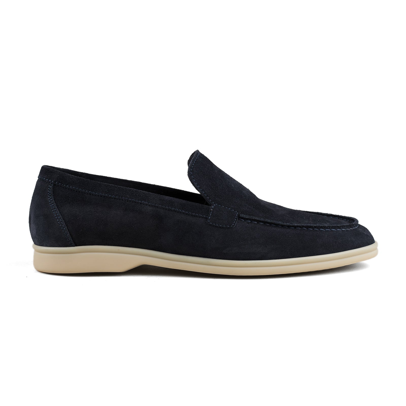 Berwick Palma Flex Venetian Mens Dark Navy Suede Loafer Side View 
