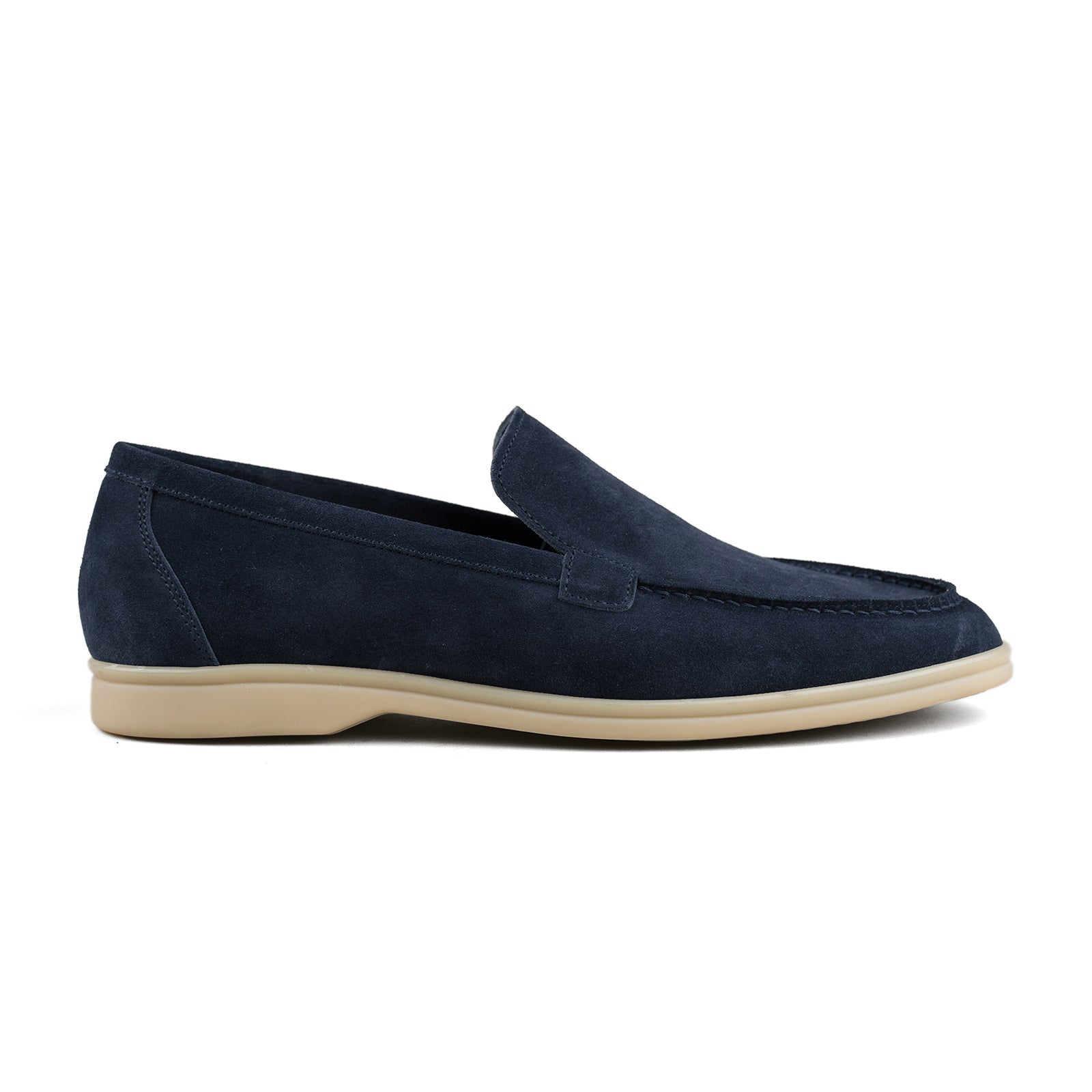 Berwick Palma Flex Venetian Mens Navy Suede Loafer Side View 