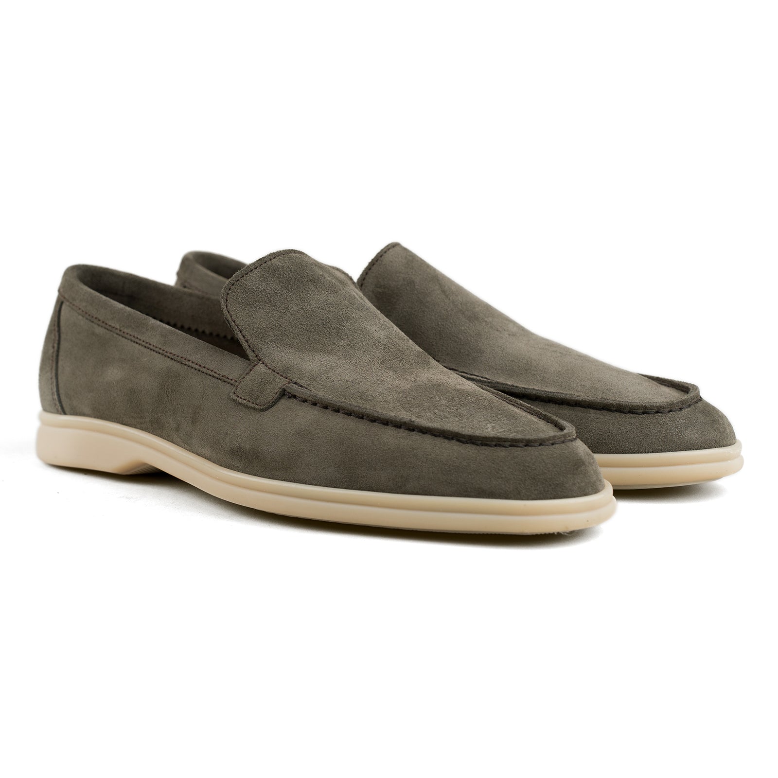 Berwick Palma Flex Venetian Mens Olive Green Suede Loafer 