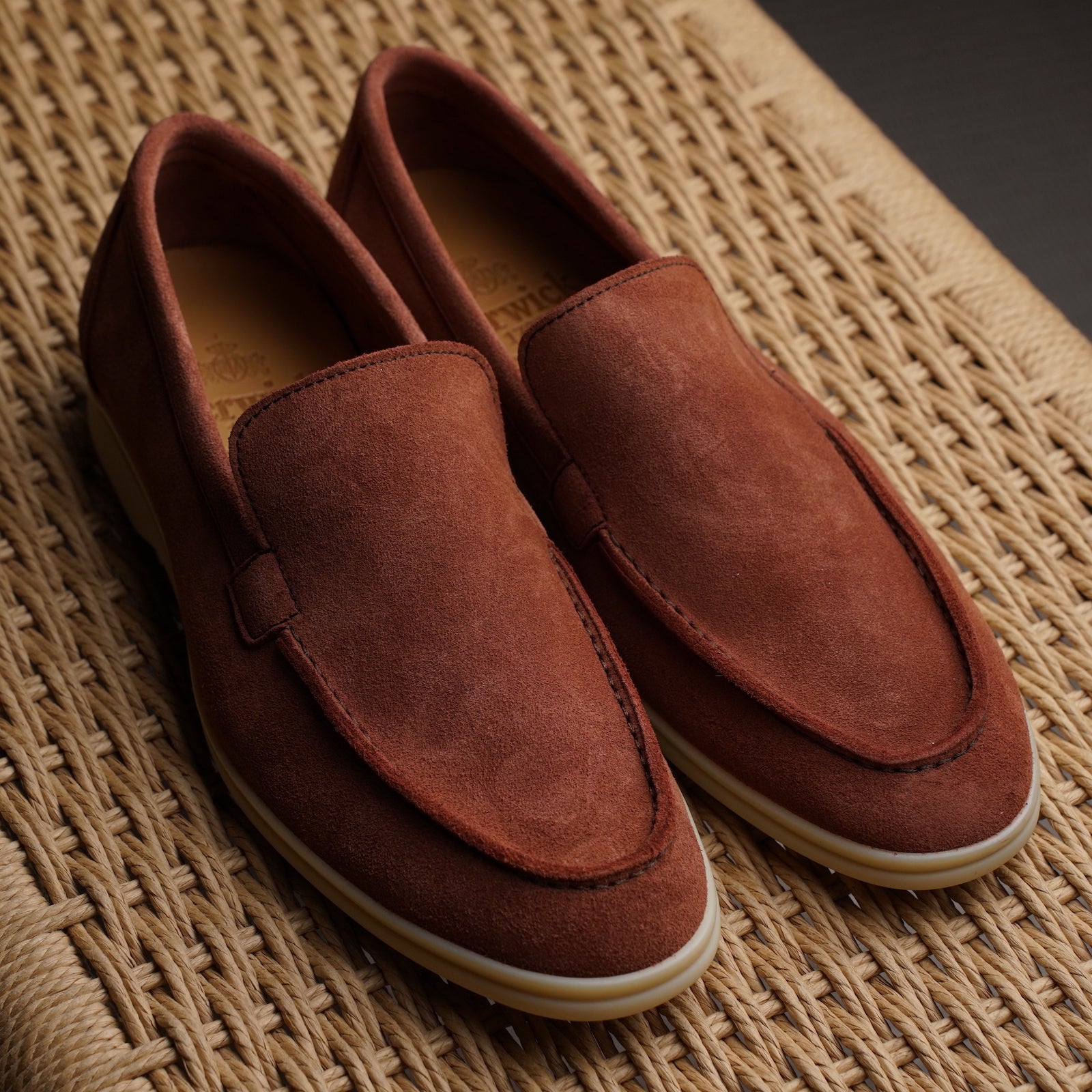 Berwick Palma Flex Venetian Mens Red Suede Loafer Live View 
