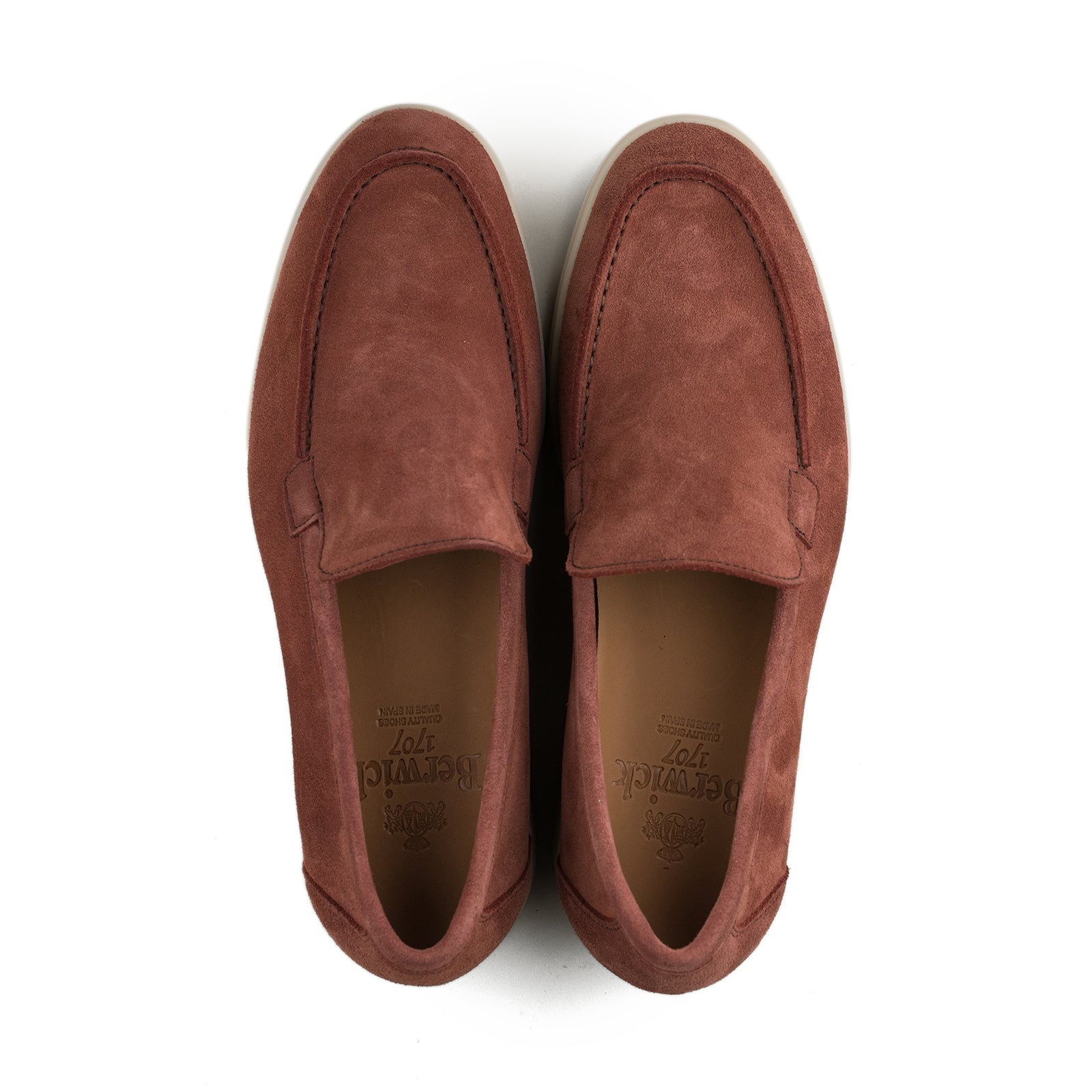 Berwick Palma Flex Venetian Mens Red Suede Loafer Top View 