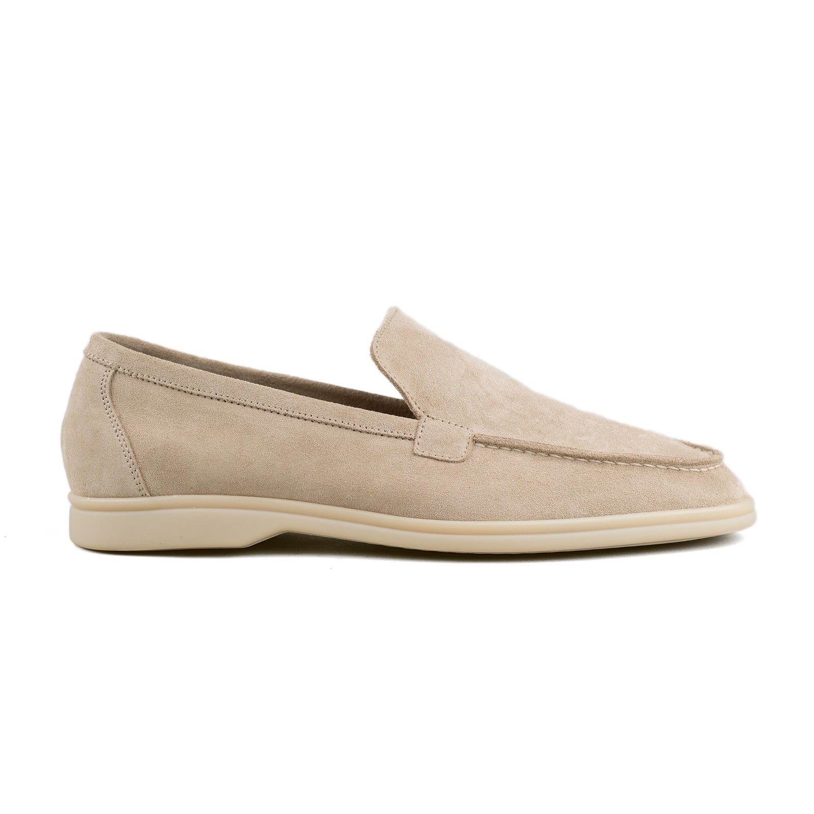 Berwick Palma Flex Venetian Mens Sand Suede Loafer Side View 