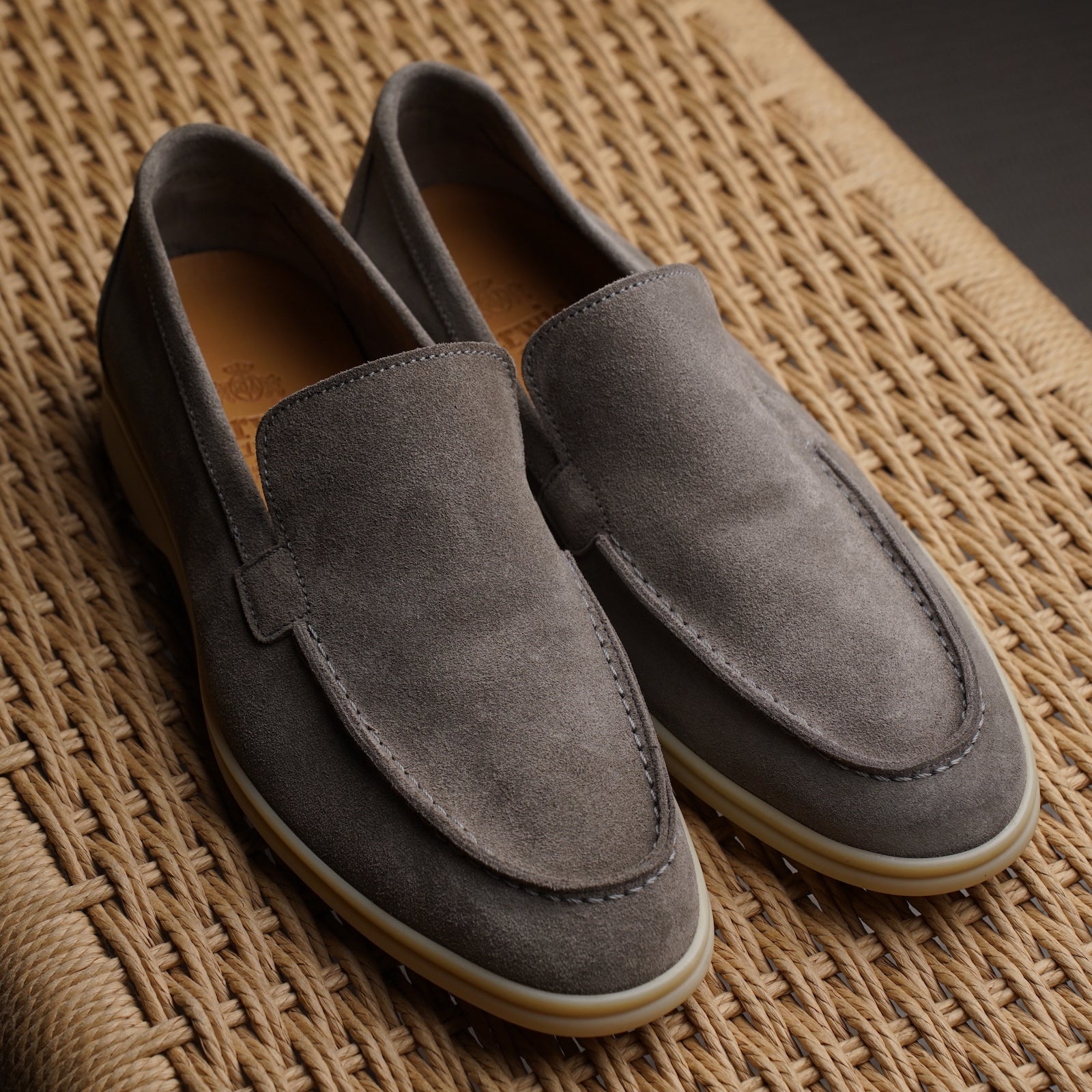 Berwick Palma Flex Venetian Mens Taupe Grey Suede Loafer Live View 