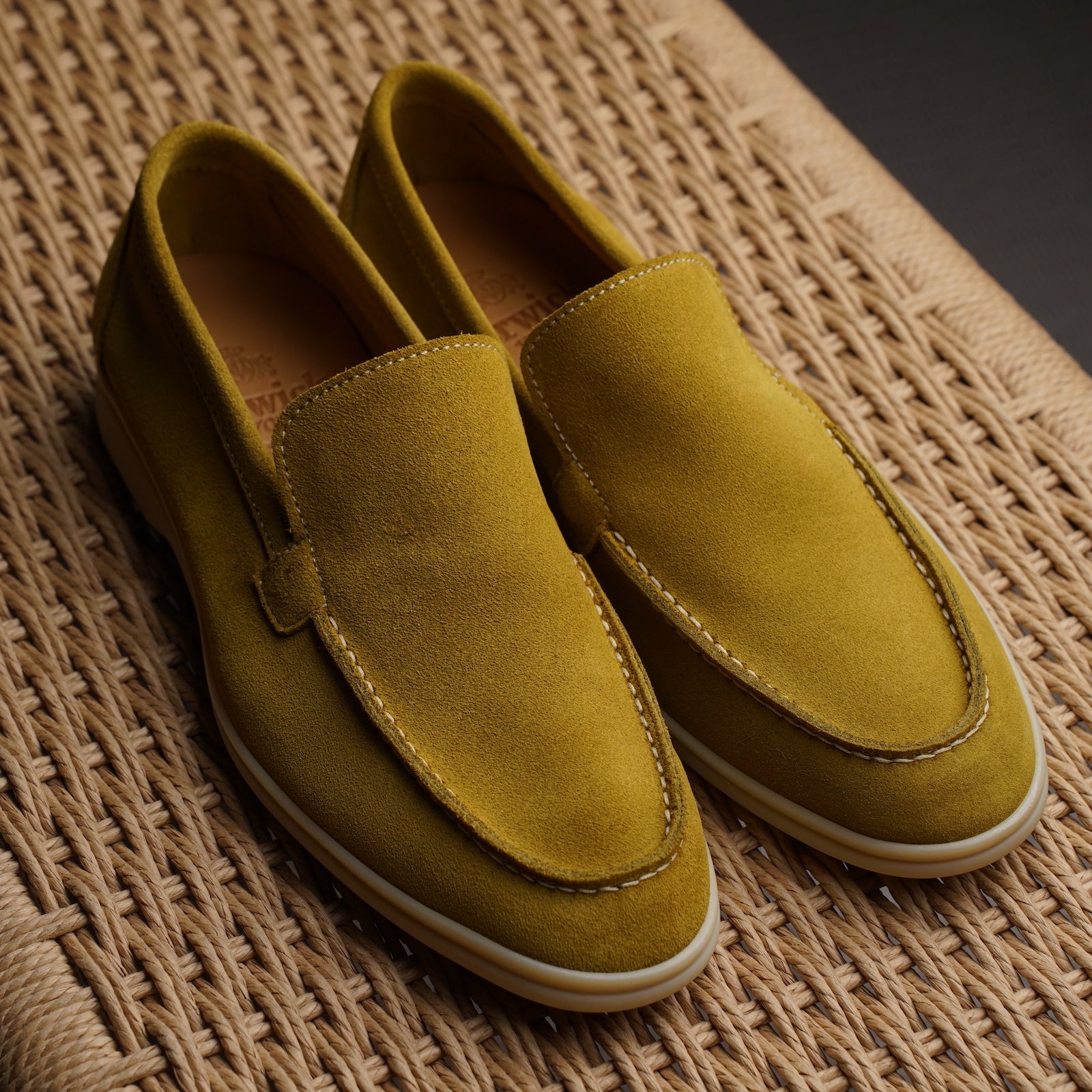 Berwick Palma Flex Venetian Mens Yellow Suede Loafer Live View 