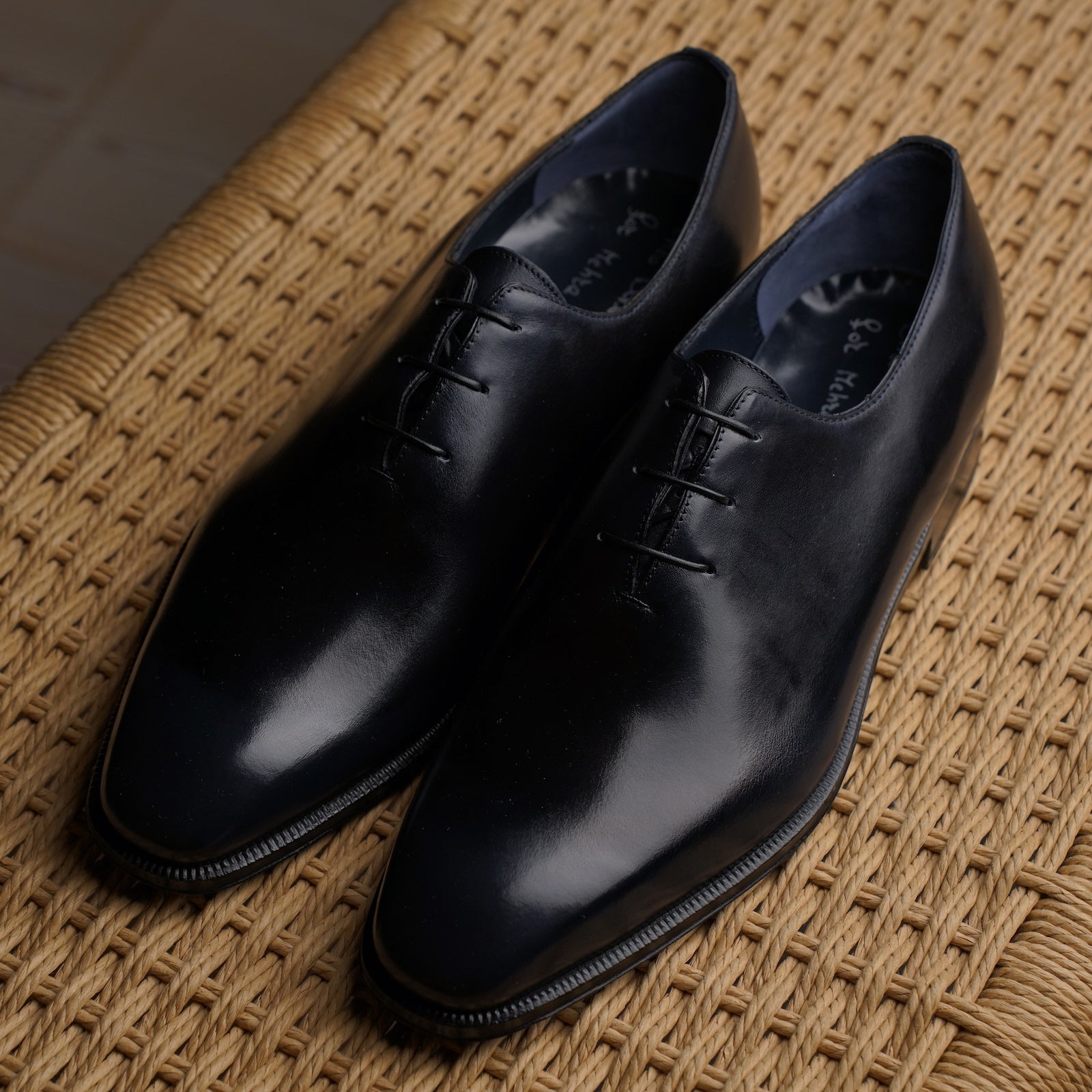 3 Eyelet Wholecut Oxford - Dark Blue Calf