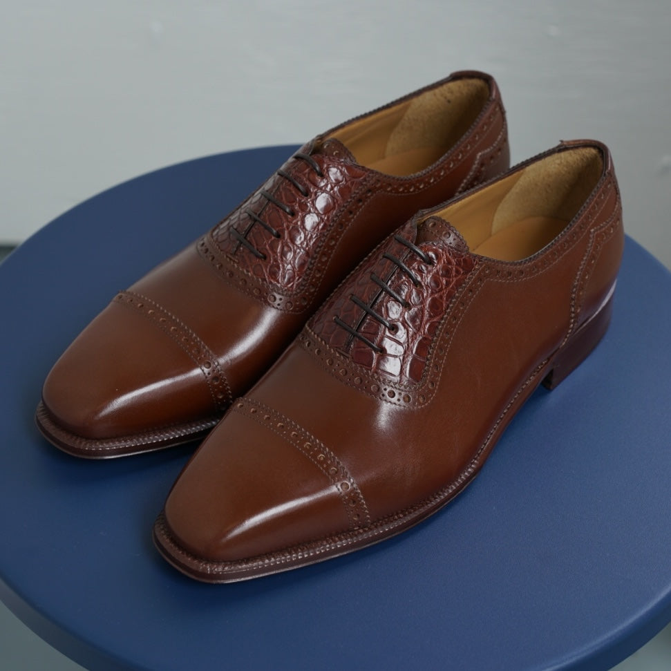 Style 3966 - Med. Brown 03058 Du Puy Calf / Alligator