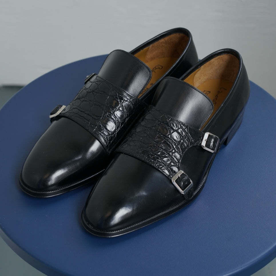Style 3984 - Black Calf / Black Alligator