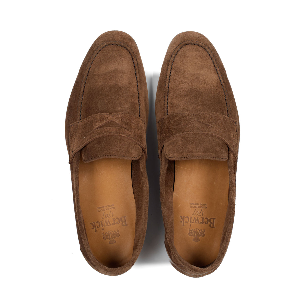 Berwick Unlined Penny Loafer - Medium Brown Suede – Mehra