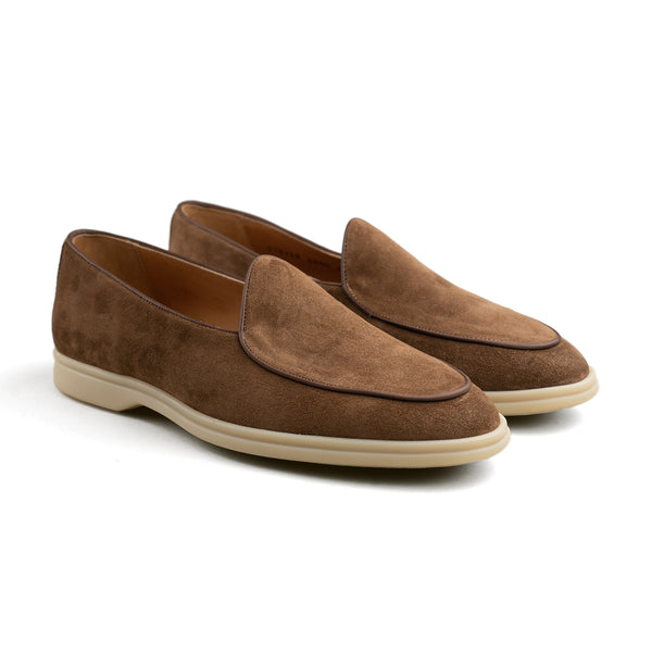 Belgian Loafer w/ Rubber Sole - Walnut Suede