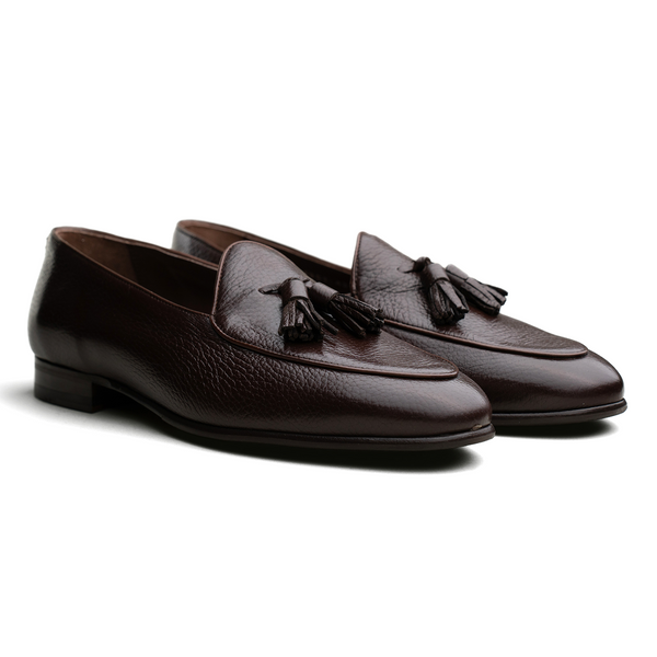 Belgian Tassel Loafer - Brown Deerskin
