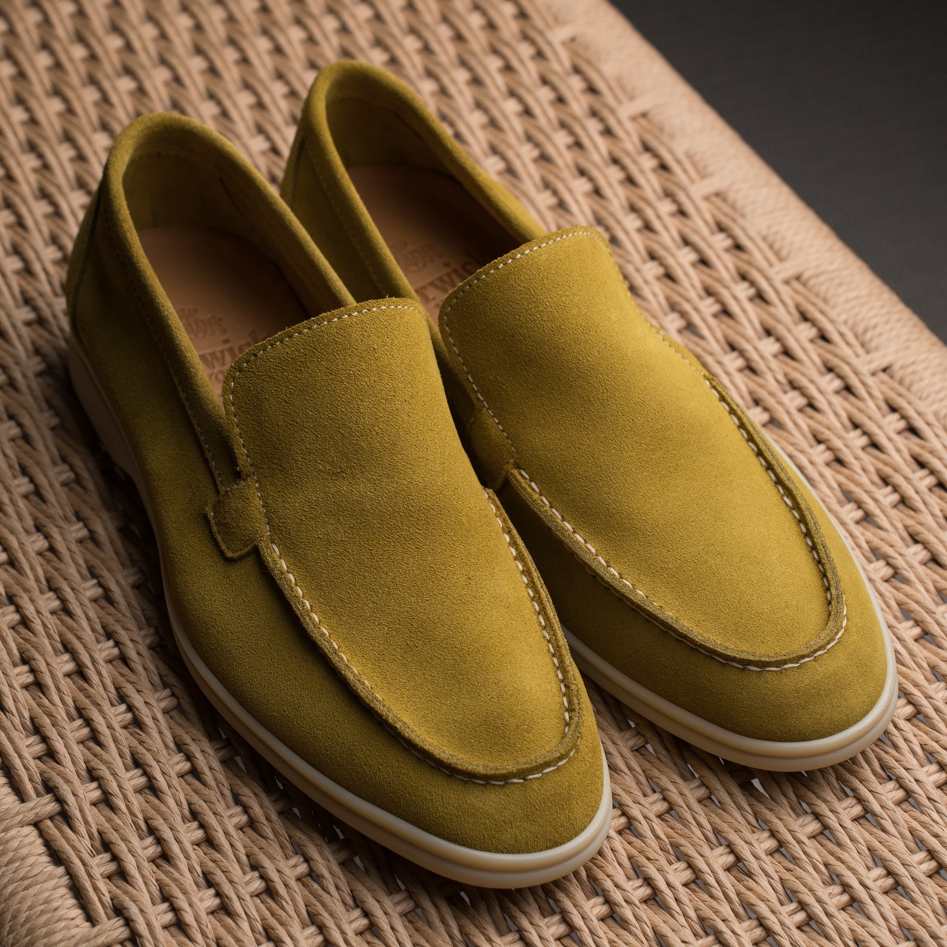 berwick palma flex mens suede venetian loafer yellow suede 