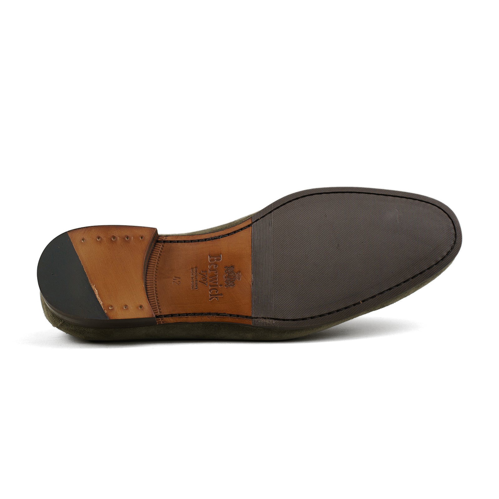 Belgian Penny Loafer - Tobacco Suede w/ Faux Croc Strap