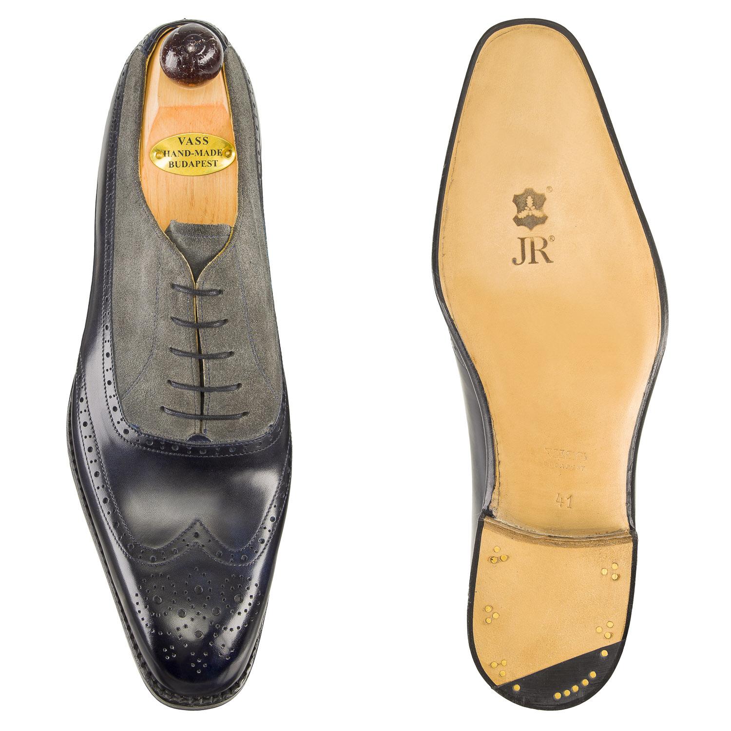 Balmoral Wingtip - Blue Museum / Grey Suede