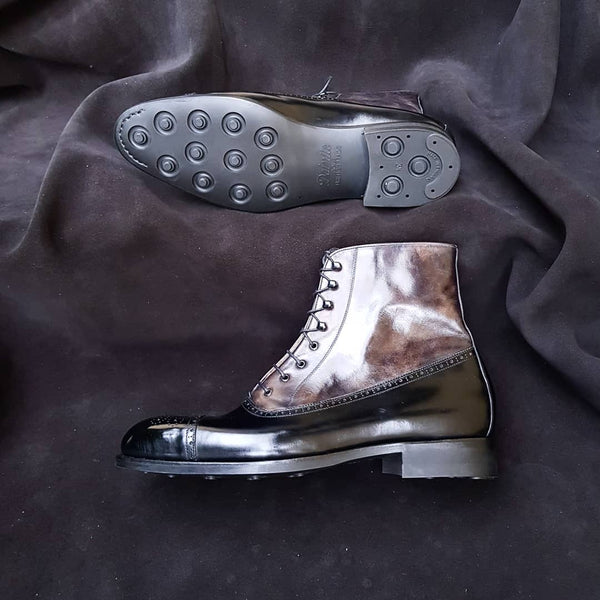 Balmoral Boot - Black Calf / Grey Museum