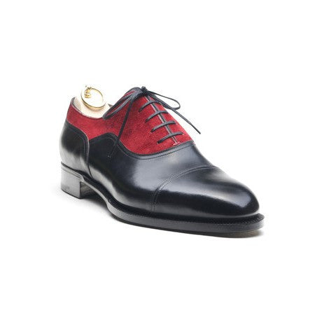 Stefano Bemer Style 6320 - Black Calf / Red Suede