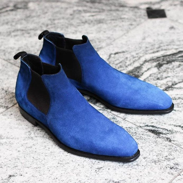 Bella - Patina de gamuza azul 