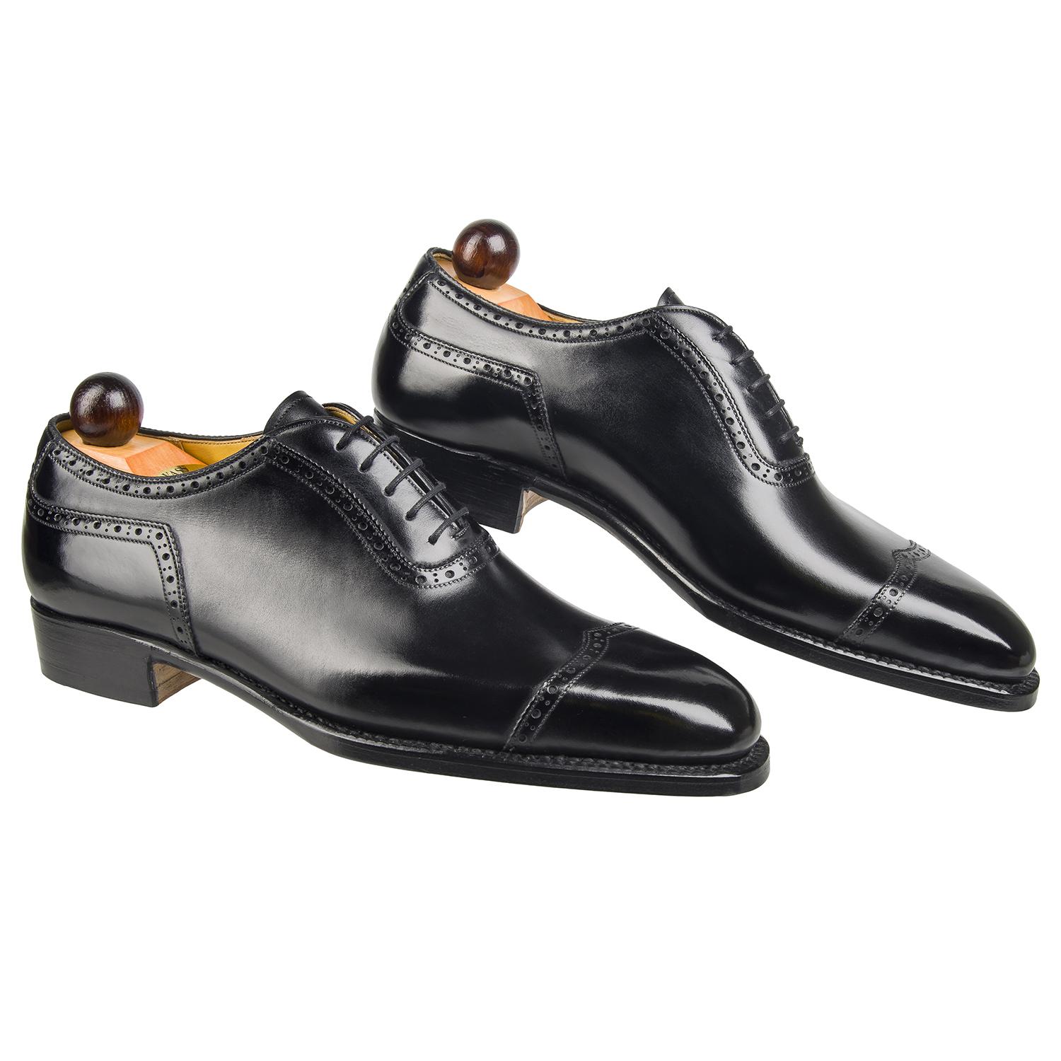 Italian V-Cap Oxford - Black Calf