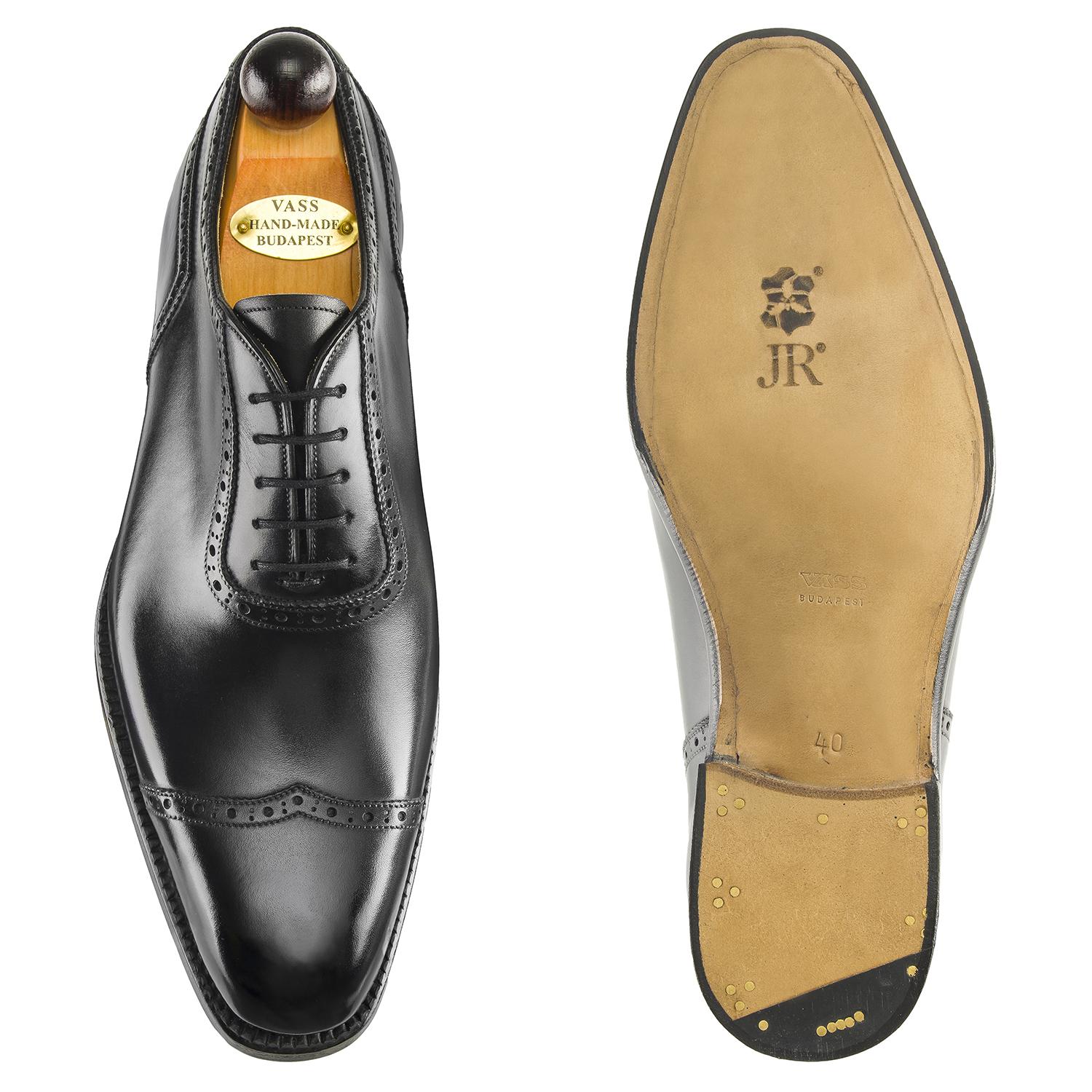 Italian V-Cap Oxford - Black Calf