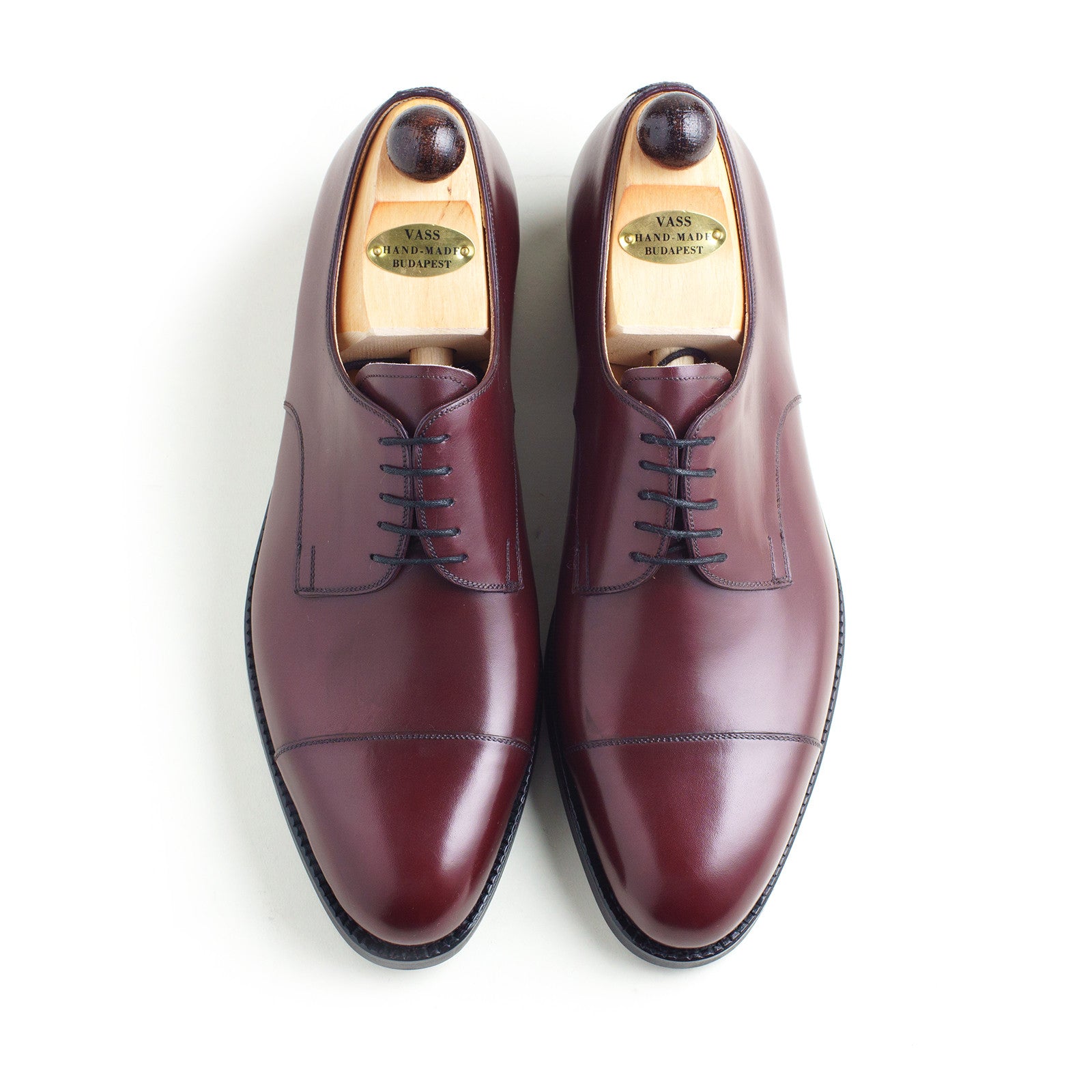 Vass Shoes Style 5150 Derby Burgundy Calf - Top Down View