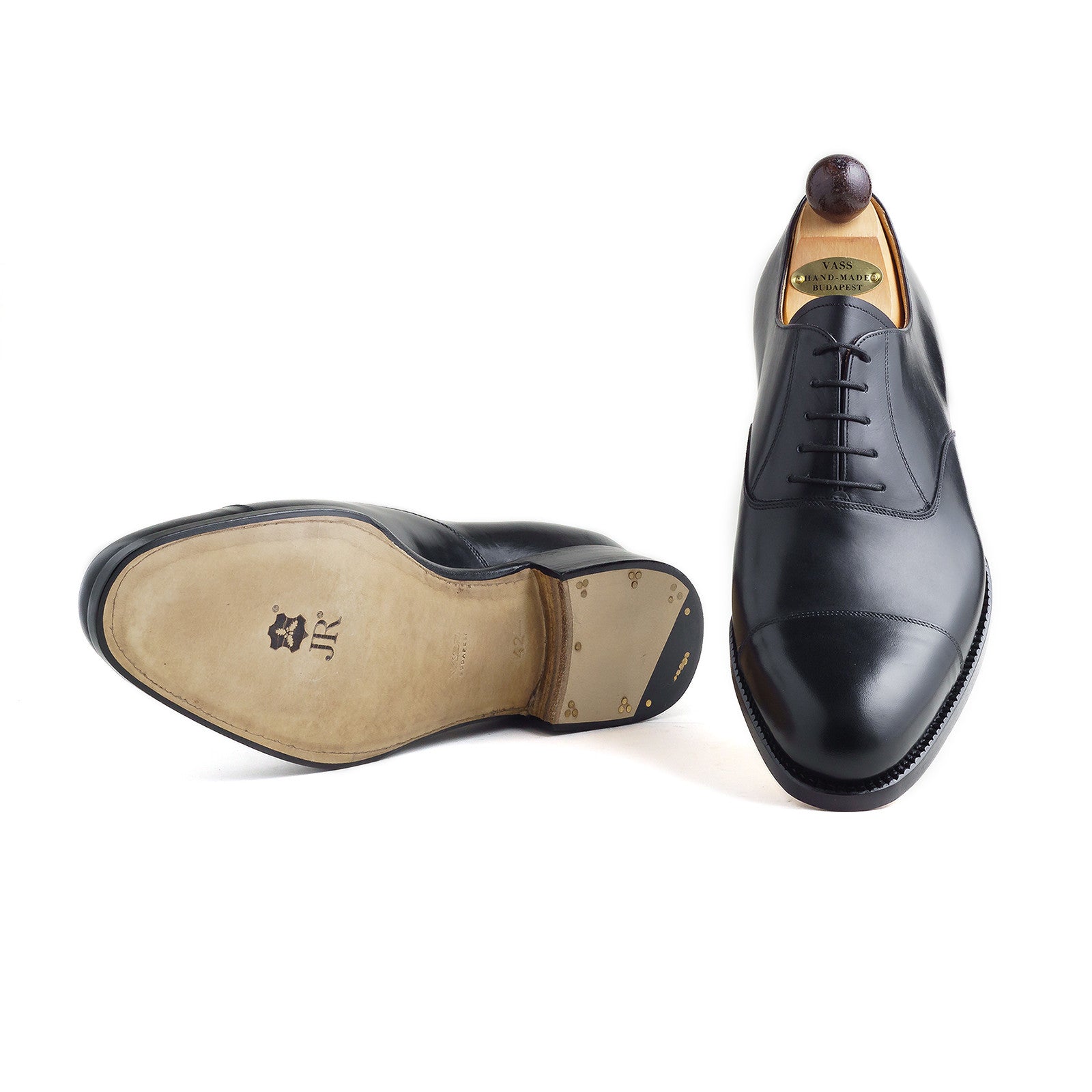 Vass Shoes Style 1052 Oxford Black Calf - Sole View