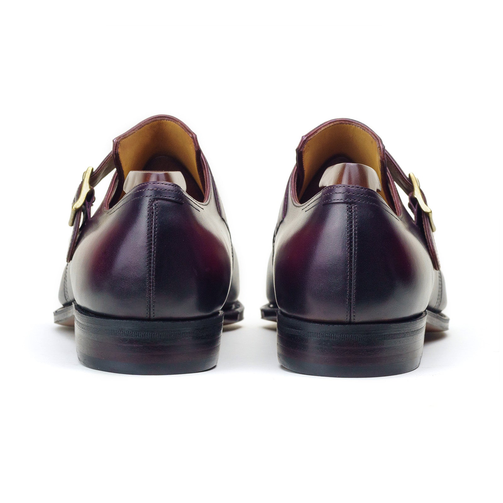 Corthay Arca Boucle Lie De Vin Light Patina Calf - Rear View