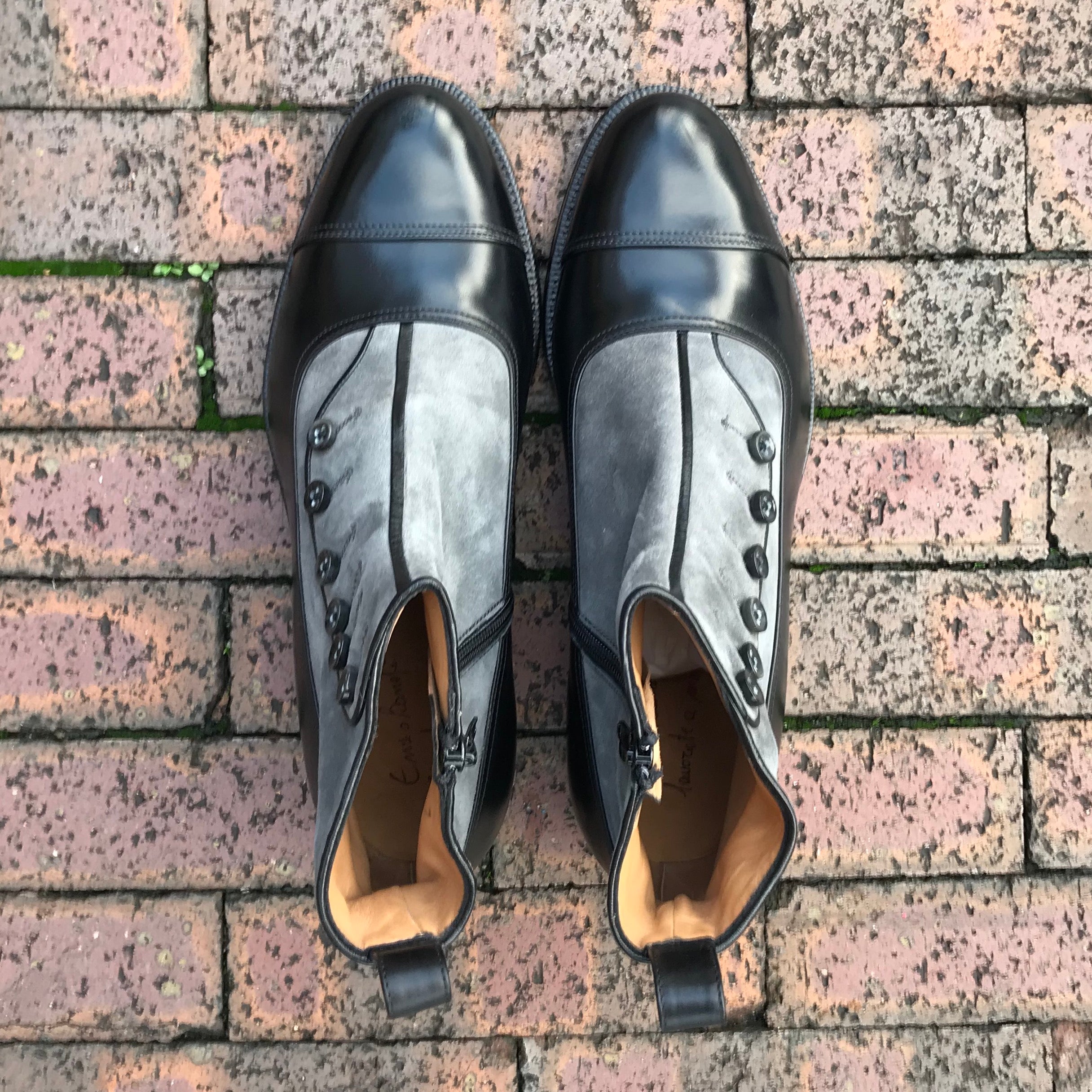 Style 2554 - Black Calf / Grey Suede