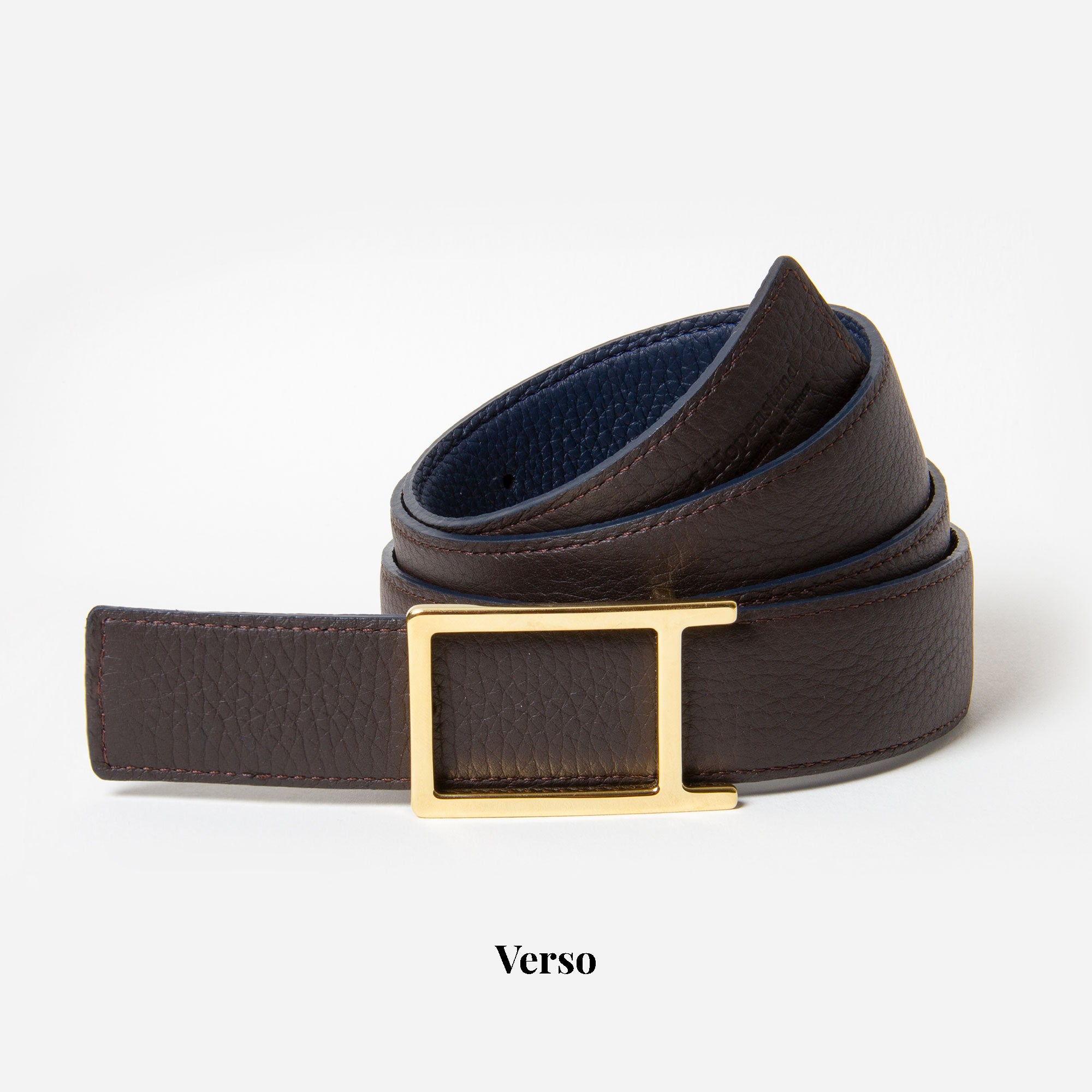 Classic Yellow Gold Buckle - Navy / Ebony Bull