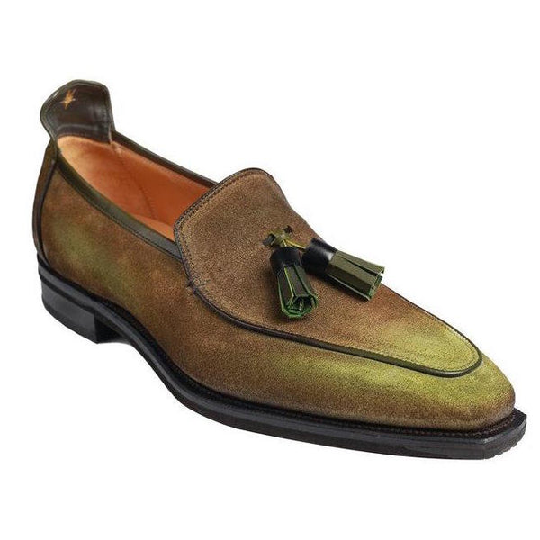 Corthay Brighton Tassel - Chardonnay Suede Patina