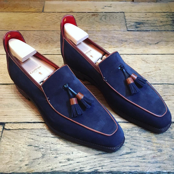 Borla Brighton - Gamuza azul marino 