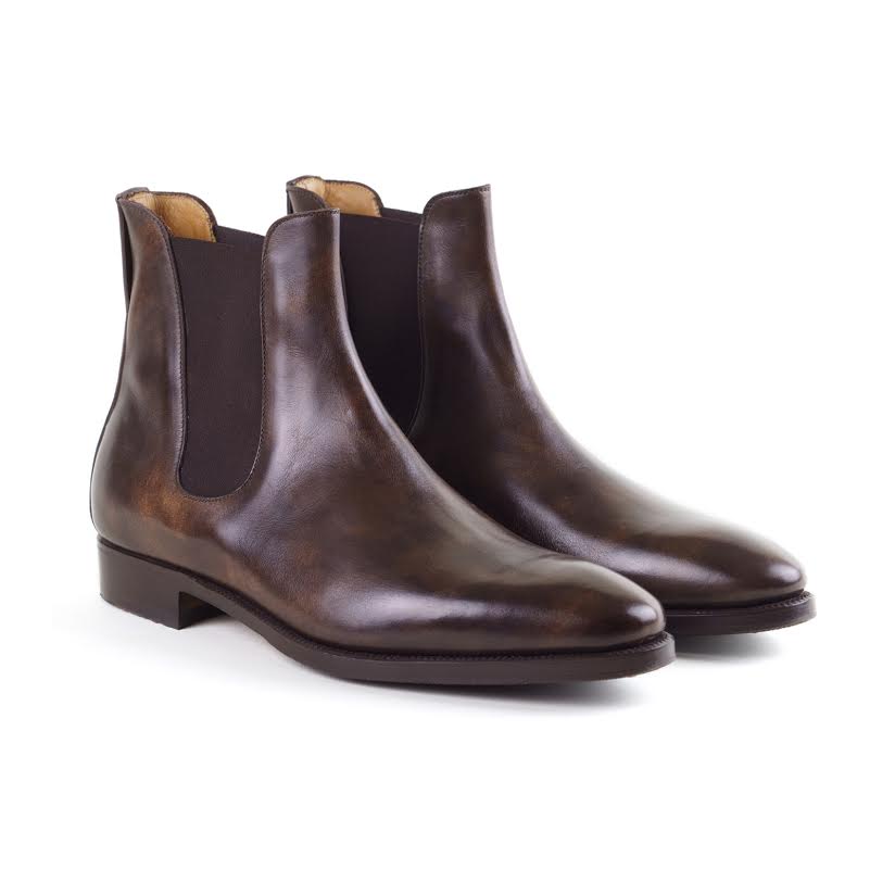 enzo bonafe chelsea boot dark brown museum calf