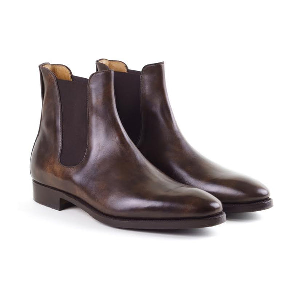 enzo bonafe chelsea boot dark brown museum calf