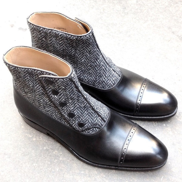 Gatsby - Black Calf / Tweed