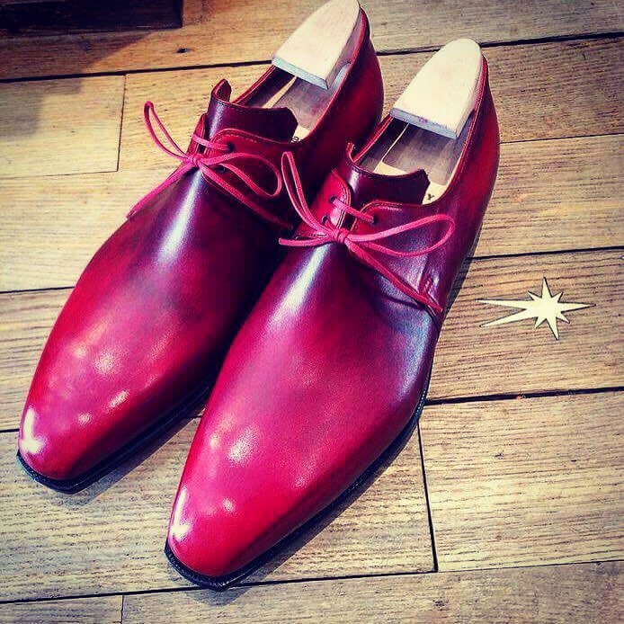 Corthay Arca - Ruby Red Calf Patina – Mehra