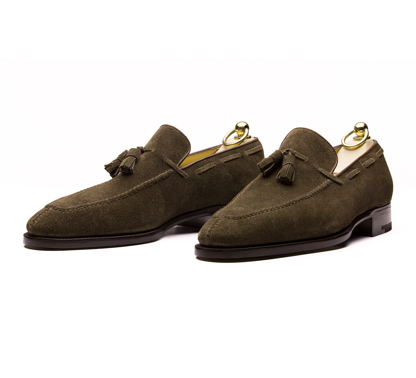 Stefano Bemer Style 1210 Loafer - Olive Bal Suede - Pair View